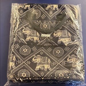 Elephant Print Backpack XL in Black & White